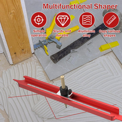 Tzdxfgl Contour Gauge Scribe Tool, Precise Profile Scribing Ruler with Adjustable Pencil Holder, Aluminum Alloy Woodworking Edge Corner Measuring Profile Duplicator Contour Gauge for Tiles Carpenter