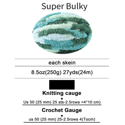 Chunky Yarn for Hand Knitting, No7 Thick Yarn, 250Grams 32Yards, Pack of 4, Perfect for Knitters and Crafters (sea ofclouds)