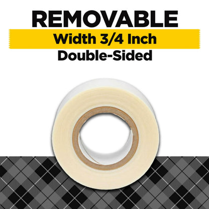 Scotch Removable Fabric Tape, 3/4 in x 180 in (15 ft), 2 Rolls – Double-Sided No-Sew Hemming Tape for Temporary Clothing Hems, Curtains, Crafts, DIY Repairs, Repositionable and Fabric-Safe