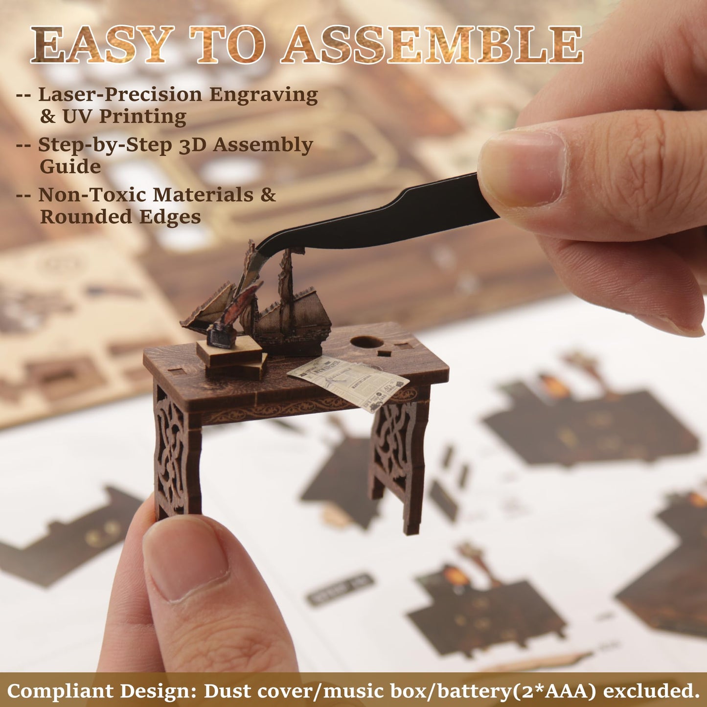 CRIOLPO Book Nook Kits for Adults - Book Nook Kit Bookshelf Decor DIY Miniature House Kit for Bookshelf - Craft Kits for Adults Booknook Model Kits Tiny House Arts and Crafts