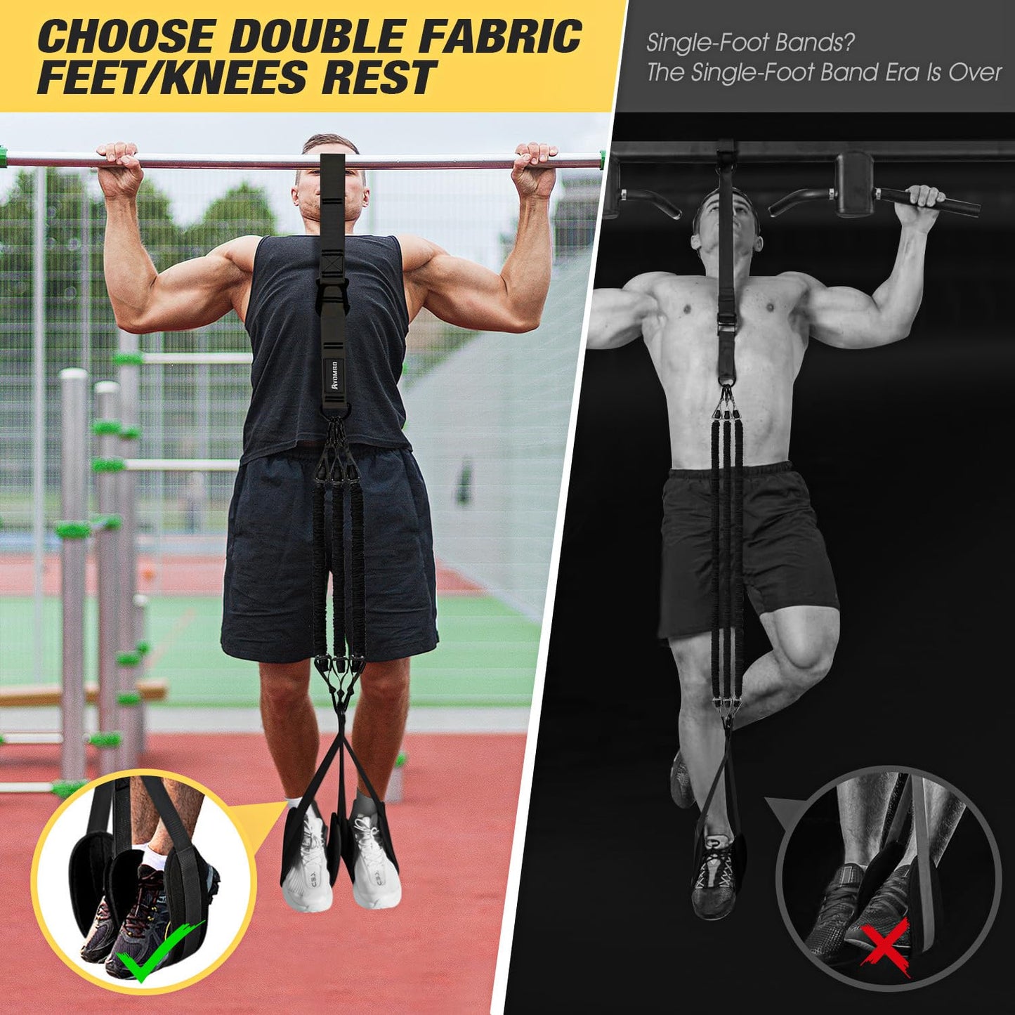 Ayombo Pull Up Assistance Bands, Resistance Bands for Pull Up Bar Workout, Adjustable Heavy Duty Pull Up Assist Equipment with 4 Assistance Bands, Home Gym Strength Training, Fitness Best Partner
