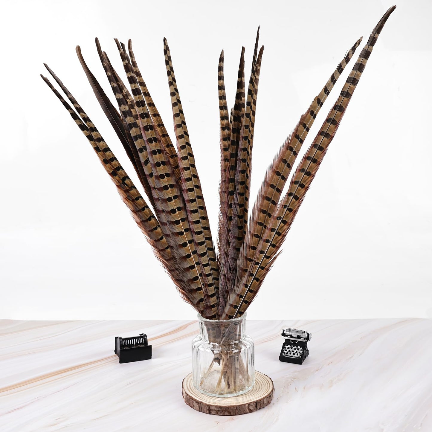 MAOFENG 12pcs Natural Feathers Male Ringneck Pheasant Tails Feathers 16-18inch 40-45cm for Crafts Wedding Party Performance Home DIY Decoration,Male Pheasant Feathers