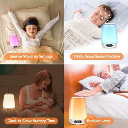 One Fire Baby Night Light for Kids,48 RGB Colors Dimmable Kids Night Light Lamp,Rechargeable Smart Lamp,APP+Timer+Sunrise Alarm Clock Night Lamp,Portable Small Touch Lamp,Kids Night Lights for Bedroom