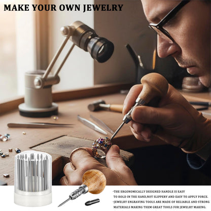 Setting Tools, 24pcs Beading Tools Beader Set for Stone Setting Graver Jewelry Equipments Tool Stone Bead Grain Tool Bead Grain Graver Jewelry Equipments