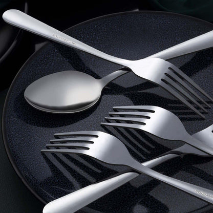 Unokit 24-Piece Stainless Steel Dinner Forks Silverware - 7.1 Inch Silver Dinner Forks Set of 24, Forks Set, Flatware Forks for Home, Kitchen or Restaurant, Mirror Polished, Dishwasher Safe