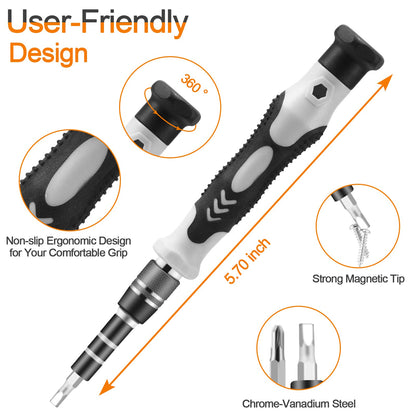 NECAMOCU Precision Screwdriver Set, Professional Grade 115 in 1 Magnetic Repair Tool Kit for Electronics, Computer, iPhone, Laptop, Game Console, Watch, Eyeglasses, Modding, and DIY Projects
