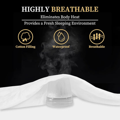 8-21 Inches Cal King Quilted Fitted Waterproof Mattress Pad, Breathable Premium Soft Filling Mattress Protector, Deep