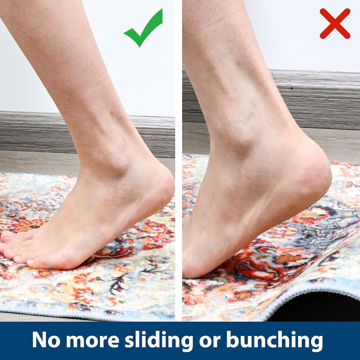 Skiennix Non-Slip Rug Pad Gripper - 3x5 Area Rug Anti-Skid Mat in Beige for Hardwood Floors