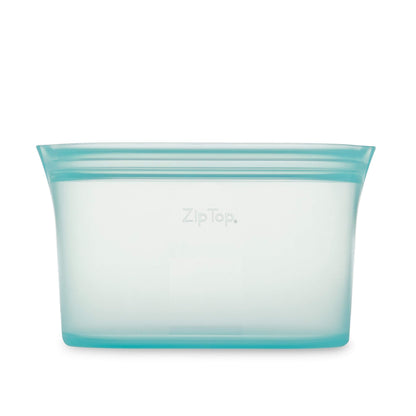 Zip Top Reusable Food Storage Bags | Medium Dish [Frost] | Silicone Meal Prep Container | Microwave, Dishwasher and Freezer Safe | Made in the USA