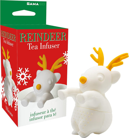 GAMAGO Reindeer Tea Infuser - 100% Silicone Non-Toxic Reusable Loose Tea Steeper, Funny Gift Tea Leaf Strainer