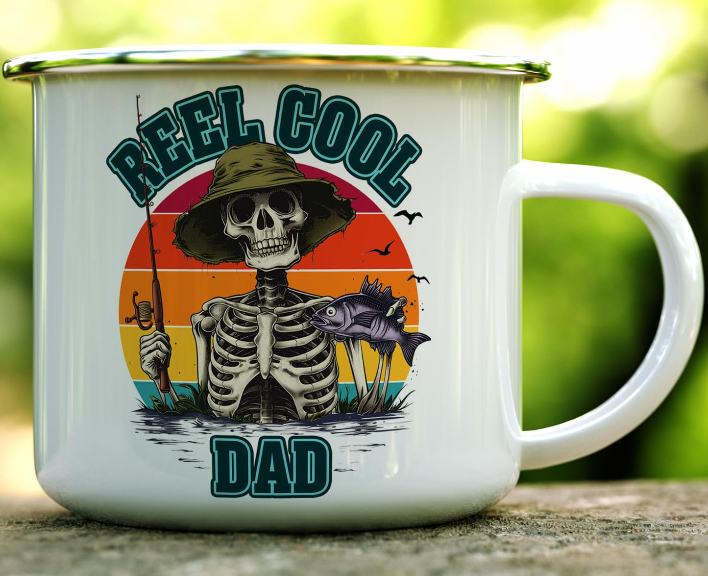 Reel Cool Dad Fishing Campfire Mug, Father's Day Gifts, Camping Cup for Men (16oz)