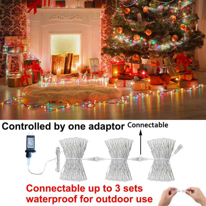 66FT 200 34 Color Changing Christmas Lights Outdoor, LED Colors String Lights with Remote Multicolor Plug in Waterproof