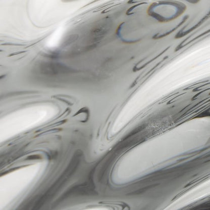 Deco 79 Glass Handmade Decorative Decorative Bowl Abstract Wavy Ombre Decorative Container with Bubble Texturing, Decorative Keepsake Box 19" x 15" x 6", Black
