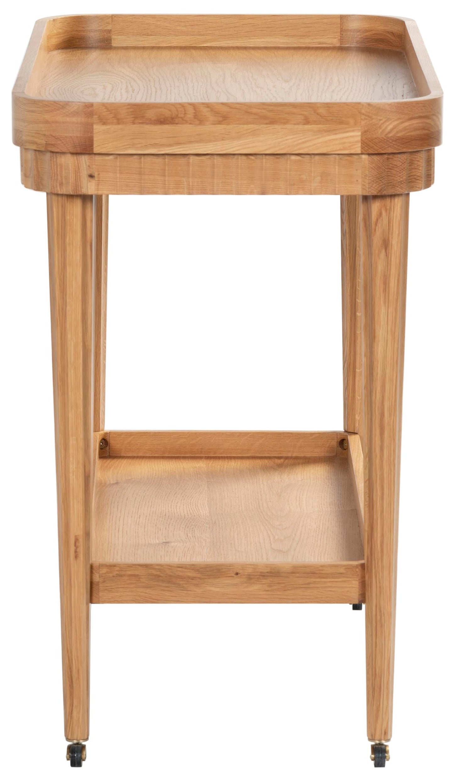 SAFAVIEH Couture Collection - Felicia Briana Natural Brown Bar Cart, 2-Shelf Serving Cart on Wheels (SFV4247A)