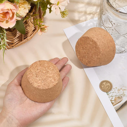 OLYCRAFT 2Pcs Large Cork Stoppers 2.4~3.2 Inch Cork Bottle Stoppers Tapered Corks Plugs Corks Canning Jar Lids Wood Tapered Plugs Wooden Taper Stopper for Kitchen Wedding Favor Canning