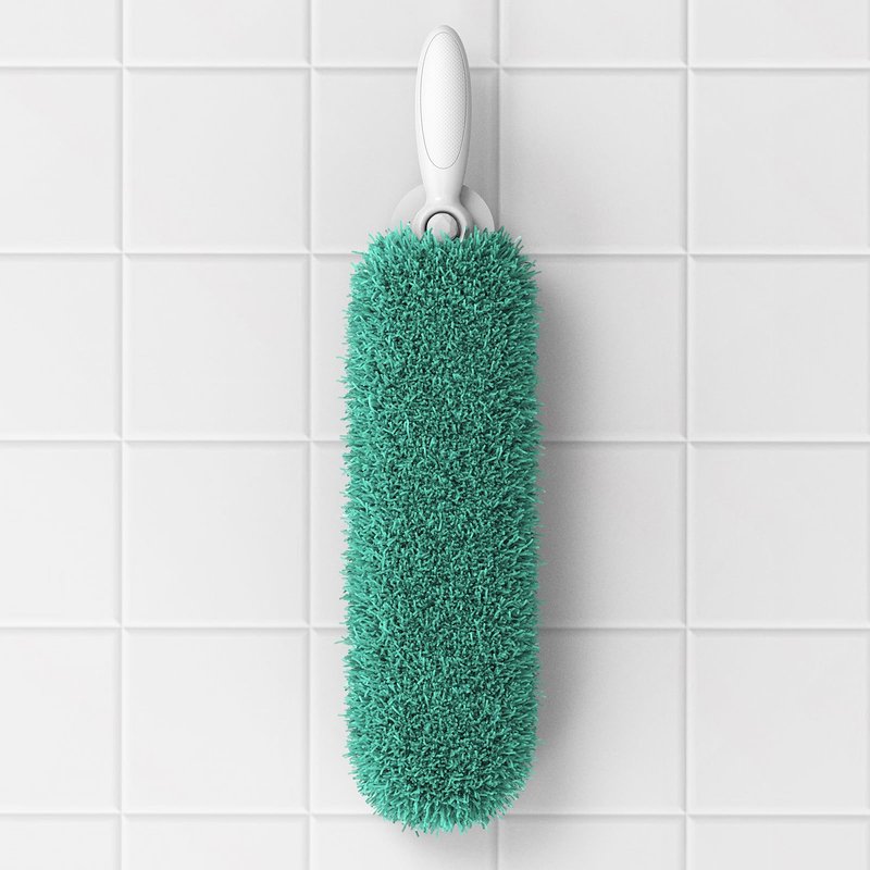 EHOMGUI Microfiber Duster with Handle and Washable Duster Head, Dusters for Cleaning,Green, Reusable Cleaning Tool,2PCS
