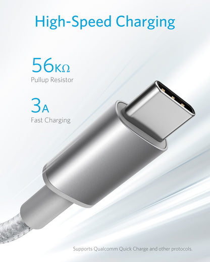Anker Cable,[2-Pack,6 ft] Premium Nylon USB-A to USB-C Fast Charging Type C Cable,for iPhone 17 Series,Galaxy S10/Note 8,LG V20 and Other USB C Charger