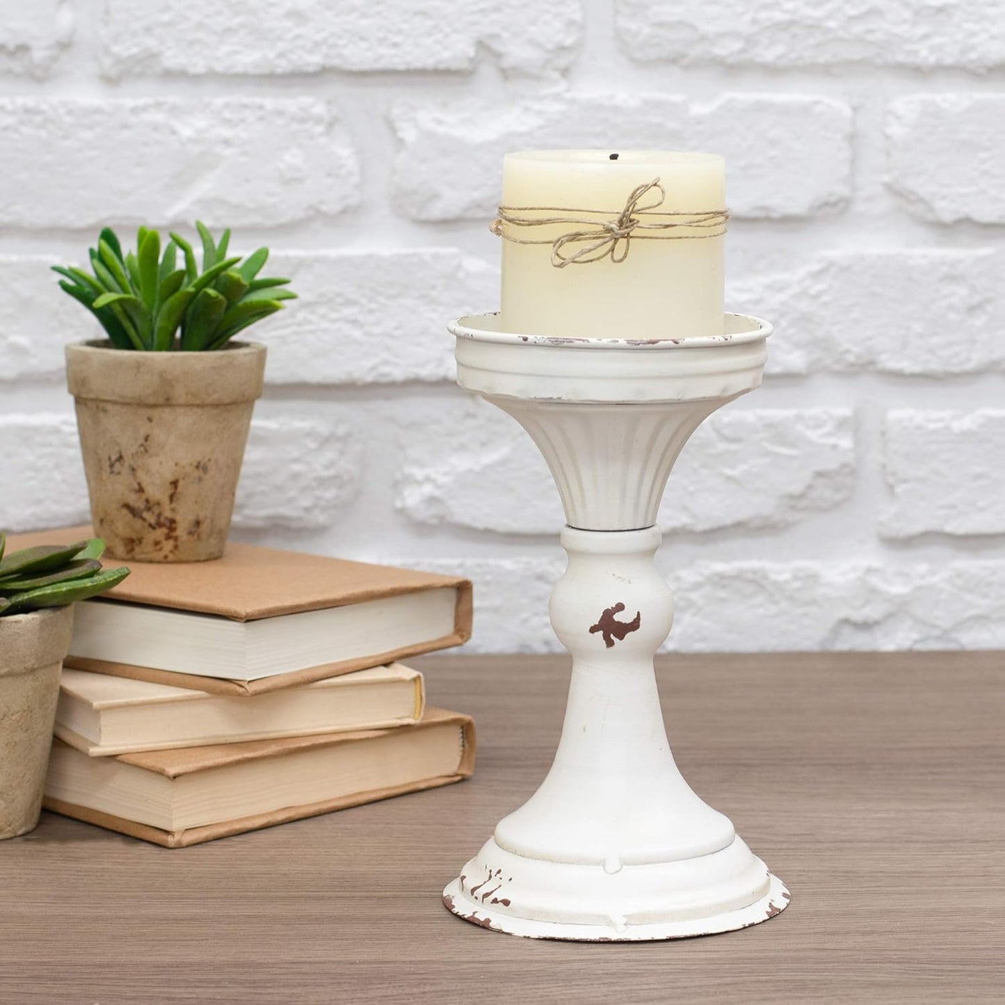 Blossom Bucket Tall Metal Pedestal Decoration, Multi-Color, 8x4