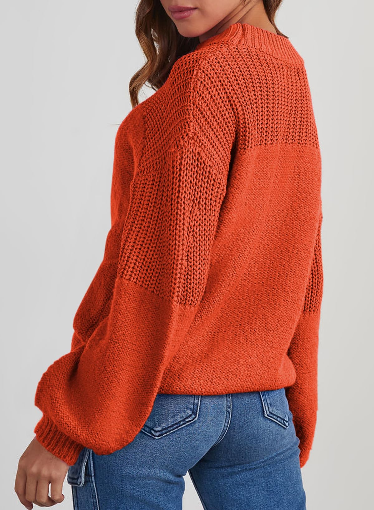 Dokotoo Women's Casual Long Sleeve Sweaters Loose Crewneck Knit Solid Pullover Sweater Jumper Tops
