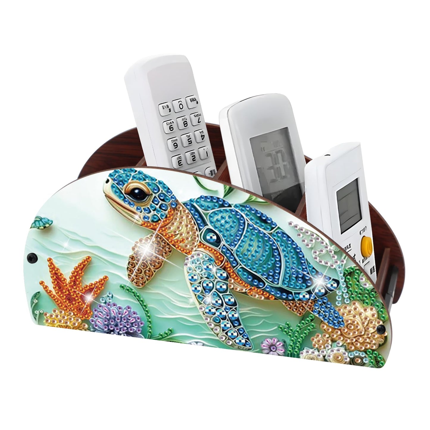 JISHSHAY Diamond Painting Remote Control Holder Sea Turtle Diamond Art Remote Holder Animal Gem Art Organizer Box Gem Painting Organizer Case Embroidery Storage Case Mosaic Kits for Adults Storage Box