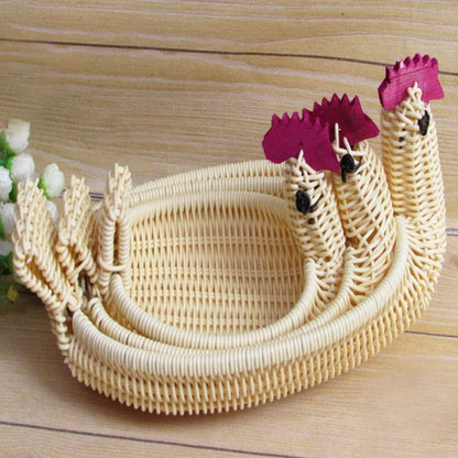SEWACC Woven Storage Baskets, 3 Pcs Rattan Woven Fruit Basket, Decorative Bowl for Home Kitchen