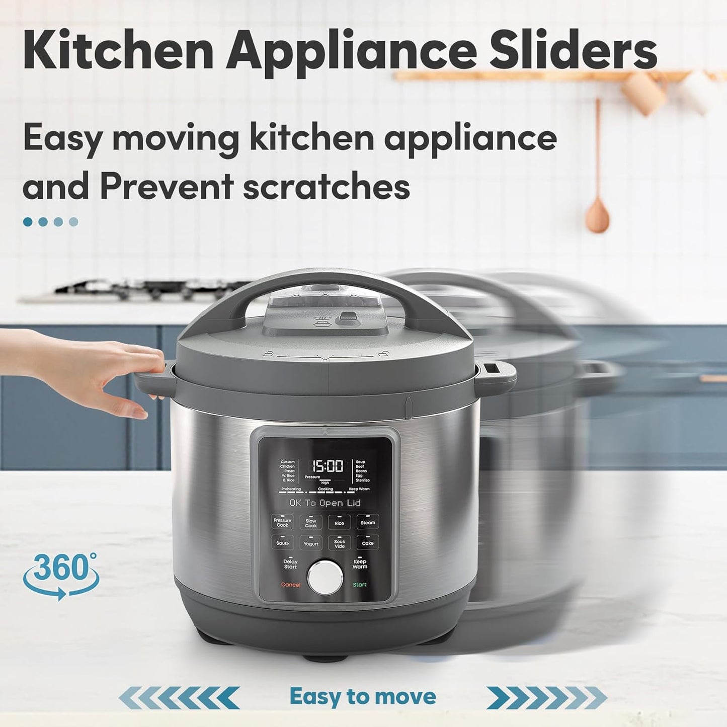 Appliance Sliders for Kitchen: 24 PCS Self-Adhesive Accessories for Easy Moving & Space Saving Kitchen Gadgets