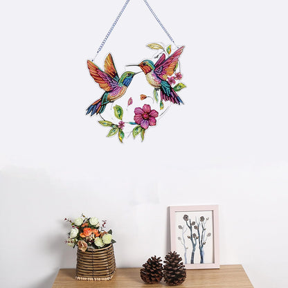 STGLCR Hummingbird Diamond Art Suncatcher,DIY Special Shape Hanging Diamond Gem Art,Window Pendant Ornament Suitable for Sparkling Garden, Window Wall Decoration Painting 7.8INCH