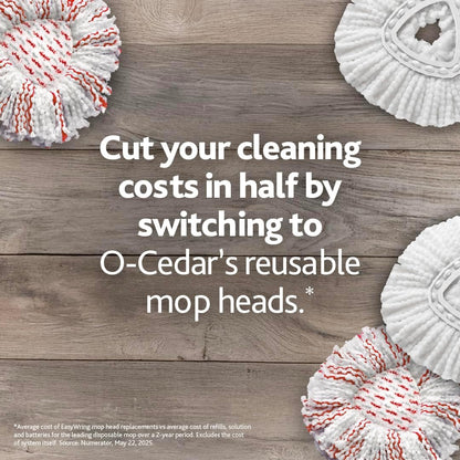 O-Cedar EasyWring Microfiber Spin Mop - Efficient Floor Cleaning System | Red & Gray Standard Size