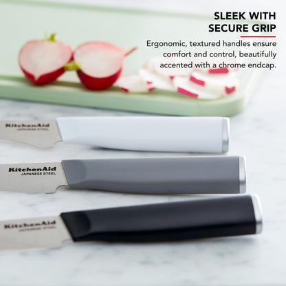 KitchenAid Paring Knife Set, Stainless Steel Kitchen Knife Set, Razor-Sharp Blades, 3 Piece, Multicolor