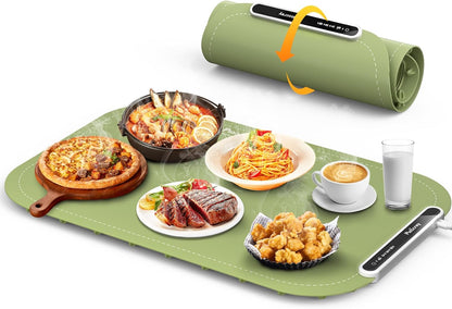3 2 Food Warming Mat, Silicone Electric Heating Tray to Keep Food Warm at Party, Heating Mat for Food with Temperature