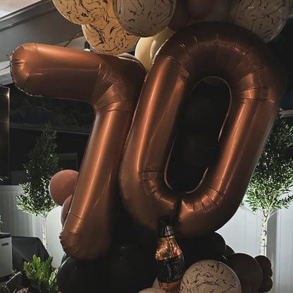 Number 14 Balloon - Dark Brown 40 Inch | Perfect for 14th Birthday Celebrations & Party Supplies
