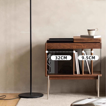 rG5iVb0 CD Storage Rack Retro Minimalism Wooden Vinyl Record Rack Side Cabinet with Sliding Glass