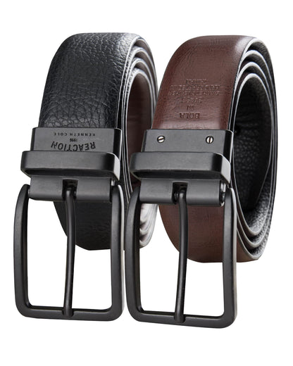 Kenneth Cole Men's (Single Reversible Belt), Black/Brown Pebble, Large (38-40)