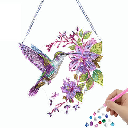 Xylzzuit Diamond Art Kit for Adults DIY Painting Hanging Pendant Special Shaped Rhinestone Gem by Numbers Craft Wall Window Ornament Home Decor Double Sided (Dragonfly)