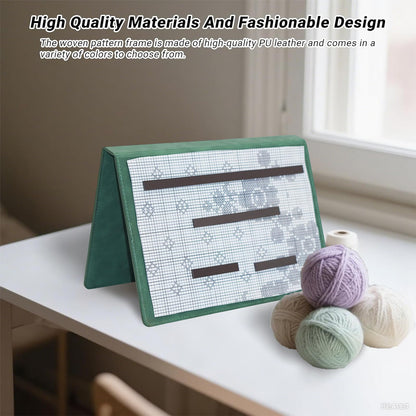 Cowenhey Knitting Pattern Holder with Pocket, Knitting Chart Holder with 4 Replacement Magnets, Holder Foldable Knitting Chart Keeper for Fixed Crochet Pattern on Knitting Pattern (Green)