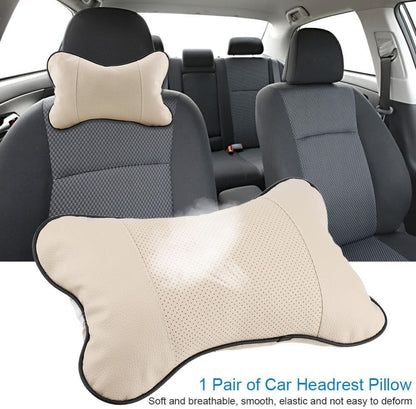 Car Headrest Pillow, Skin-Friendly Headrest Pillow for Car Seat, Office Chair (Beige)