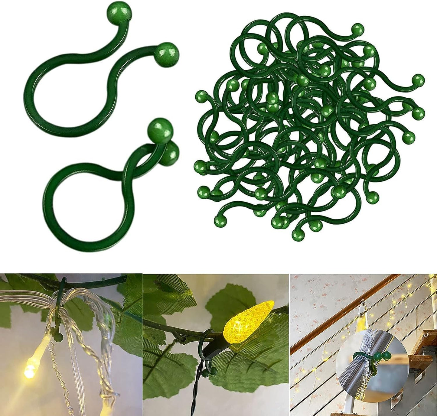 200 Pack (C7, C9, Twist Type Christmas Tree Branch Light Clip for Christmas String Lights Mini Lights) and Ornament