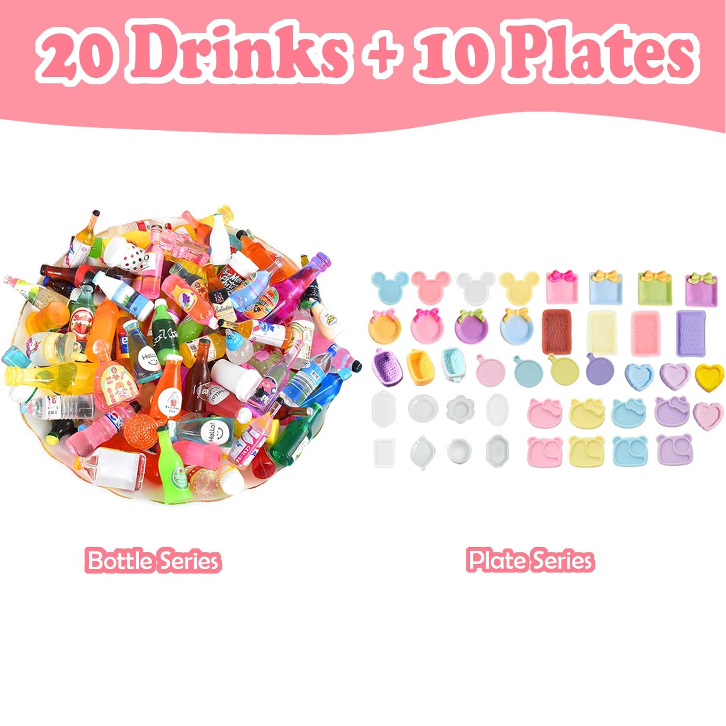 150Pcs Miniature Food Drinks Bottles Dollhouse Accessories 1:12 Mini Stuff Things Toy Set Dollhouse Pretend Kitchen Play Game Tiny Baking Hamburger Bread Ice Cream Cake Tableware