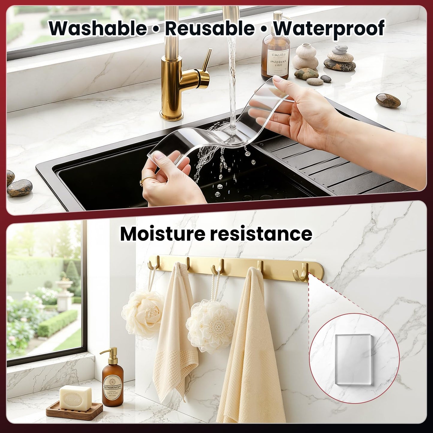 NULTAT Double Sided Tape Heavy Duty, Nano Reusable, Removable, Washable Double Stick Tape for Wall, Multipurpose Clear Adhesive High Temperature Tape 1.18" x 120" (20 Feet)