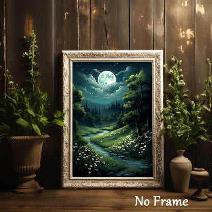 Gothic Landscape Wall Art Dark Academia Paintings, Vintage Gothic Print Canvas Art for Wall (16x24 inch, No Frame)