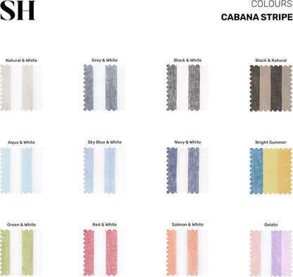 48 Inches 100% Summer 14 48 Inch Summer Solino Home Linen Table Runner - Cabana Stripe, Pure Linen Bright Stripe Small