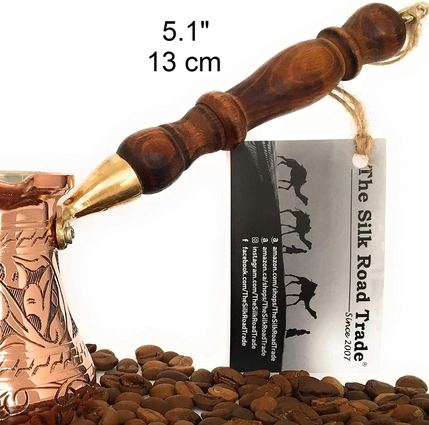 Replacement Wooden Handle for Copper Coffee Pot, Teapots, and Multi-Purpose Mini Wooden Spoon, 3 Handles