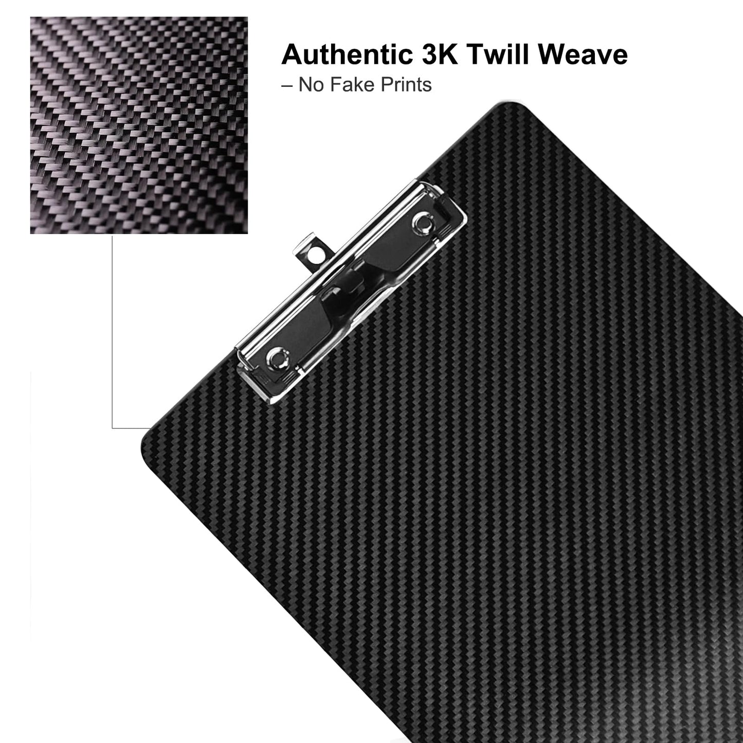 Carbon Fiber Clipboard 9x12.5 Inch with Penholder - Standard A4 Letter Size, Lightweight Real 3K Carbon Fiber Writing Board, Durable Drawing Board for Sketching, Writing, Office, Outdoor