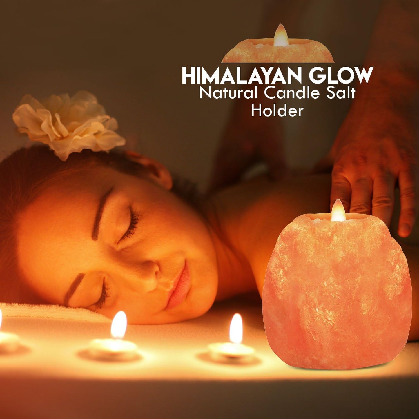 Himalayan Glow Hand Carved Himalayan Salt Candle Holders - Home Decor Night Light