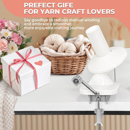 NATGAI Yarn Winder, Hand-Operated Yarn Ball Winder, Yarn Cake Winder, Manual Wool Winder Holder for Crocheting with Lower Noise, Make Neat 3.5OZ Yarn Cake (Grey)