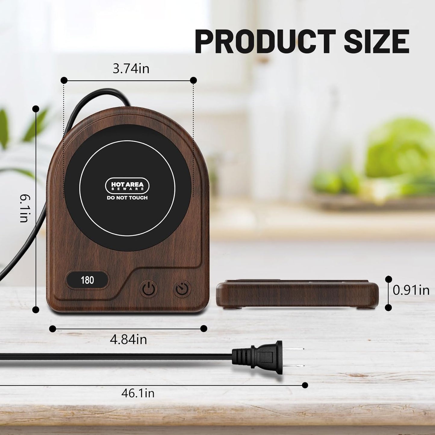 3 Settings, 2-12 Mug Warmer, Coffee Mug Warmer with Adjustable Temperature Coffee Warmer Auto Shutoff, Digital Display