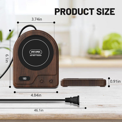 3 Settings, 2-12 Mug Warmer, Coffee Mug Warmer with Adjustable Temperature Coffee Warmer Auto Shutoff, Digital Display