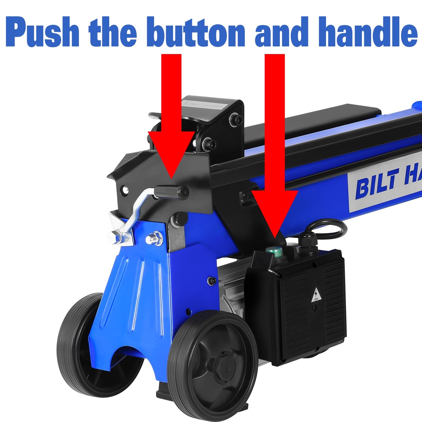 BILT HARD 6.5 Ton Electric Log Splitter with Stand - 15 Amp Motor Wood Splitter with Hydraulic Ram, Electric Firewood Splitting Machine Firewood Processing, Home Heating, and Yard Maintenance