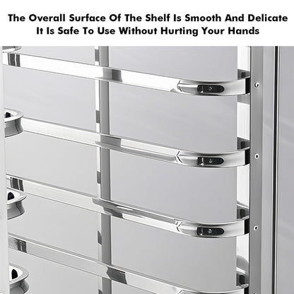 GenSDH 15-Tier Heavy Duty Rack with Wheels, Stainless Steel Baking Tray Storage Trolley for Commercial Kitchen, Bakery, Food Service Organization