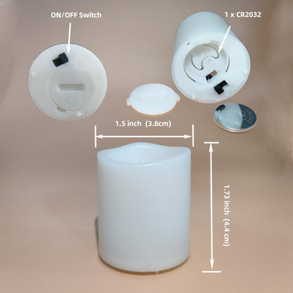 Smallpenglai 12 Pack Flameless Votive Candles Flickering Electric Fake Candles LED Battery Operated Tea Lights for Home Wedding Decor Party Table Halloween Christmas Decorations, Warm White Glow